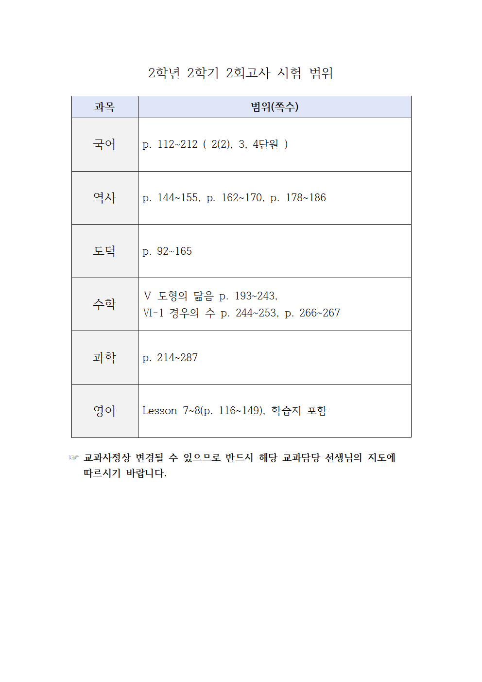 2학년 2학기 2회고사 시험 범위.png